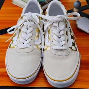 Vans Ward Low Checker “Gold” Sneakers like new condition